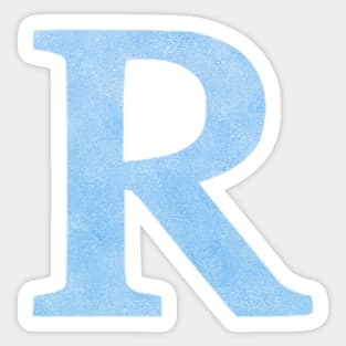 The Letter R Blue Metallic Sticker